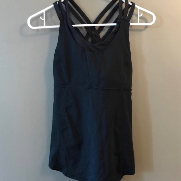 Lululemon Black Strappy Open Back Tank Top 6 - Picture 2 of 3
